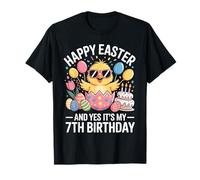 Happy Easter 2026 and Yes It's My 7th Birthday 7 Year Kids T-Shirt