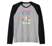 Happy Easter and Yes It's My Birthday Funny Bunny Cake Raglan Baseball Tee