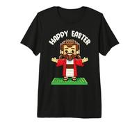 Happy Easter Block Building Brick Builder Christians Jesus Premium T-Shirt
