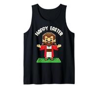 Happy Easter Block Building Brick Builder Christians Jesus Tank Top