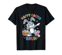 Happy Easter Bruh Dabbing Bunny Funny Cute Kids Boys Girls T-Shirt