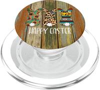 Happy Easter Bunnies Sunflower Leopard Western Graphic PopSockets PopGrip for MagSafe