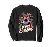 Happy Easter Bunnies Vibrant Spring Holiday Sweatshirt