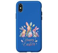 Happy Easter Bunnies Watercolor Pastel Spring Holiday Design Case for iPhone X/XS