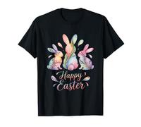 Happy Easter Bunnies Watercolor Pastel Spring Holiday Design T-Shirt