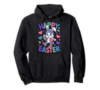 Happy Easter Bunny 90s Retro Style Spring Celebration Pullover Hoodie