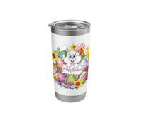 Happy Easter Bunny and Spring Flowers Stainless Steel Insulated Tumbler