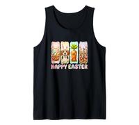Happy Easter Bunny Beagle Colorful Eggs Basket Floral Tank Top