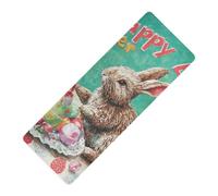 Happy Easter Bunny Carrots Candy printed yoga mat non slip for home, natural rubber non slip, with yoga mat storage tapete para ejercicio 71x26 inches