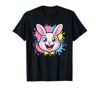 Happy Easter Bunny Colorful Splash Cute Rabbit T-Shirt