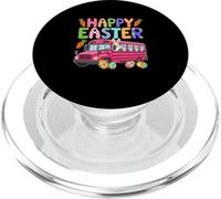 Happy Easter Bunny Driving School Bus Hunting Colorful Eggs PopSockets PopGrip for MagSafe