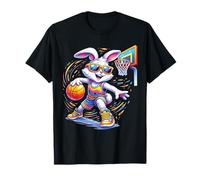 Happy Easter Bunny Dunking Rabbit Basketball Boys Girls Kids T-Shirt