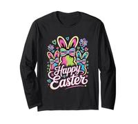 Happy Easter Bunny Ears Colorful Festive Celebration Long Sleeve T-Shirt