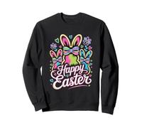 Happy Easter Bunny Ears Colorful Festive Celebration Sweatshirt