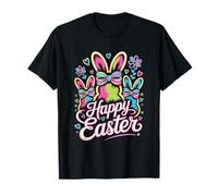 Happy Easter Bunny Ears Colorful Festive Celebration T-Shirt