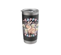 Happy Easter Bunny Ears Rabbit Boho Flower Coquette Bow Girl Stainless Steel Insulated Tumbler