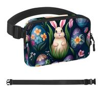 Happy Easter Bunny Easter Eggs Crossbody Fanny Pack for Men&Women,Belt Bag for Travel Casual Walking Running Hiking Cycling, Multicolor, 1.5x9.0x5.9in/4x23x15cm
