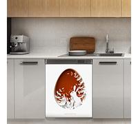 Happy Easter Bunny Leaves Dishwasher Magnet Cover, Orange Eggs Magnetic Decor Panel Magnet Stiker for Refrigerator Kitchen Decoration Door, 23"x26"
