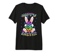 Happy Easter Bunny Leopard Print Easter Egg Bunny Kids Adult Premium T-Shirt