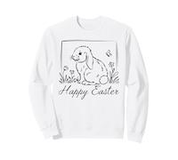 Happy Easter Bunny Minimal Art Cute Rabbit Spring Holiday Sweatshirt