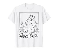 Happy Easter Bunny Minimal Art Cute Rabbit Spring Holiday T-Shirt