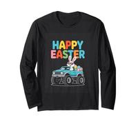 Happy Easter Bunny Monster Truck with Eggs Long Sleeve T-Shirt