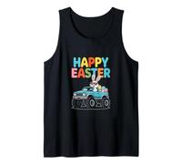 Happy Easter Bunny Monster Truck with Eggs Tank Top