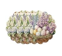 Happy Easter Bunny Placemats Adorable Bunny Eggs Floral Placemats 4-Piece Set 38 * 38cm Easter Decorations