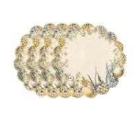 Happy Easter Bunny Placemats Adorable Bunny Eggs Floral Placemats 4-Piece Set 38 * 38cm Easter Decorations