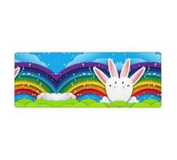 Happy Easter Bunny Premium Spill-Proof Stain-Resistant Cloth Gaming Mouse Pad 800 X 300 X 3 Mm Long Desk Pad