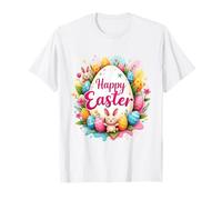 Happy Easter Bunny Rabbit Face Funny Easter Day Women Girls T-Shirt