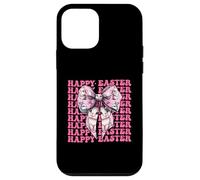 Happy Easter Bunny Rabbit Girl Coquette Bow Pink Ribbon Case for iPhone 12 mini