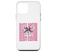 Happy Easter Bunny Rabbit Girl Coquette Bow Pink Ribbon Case for iPhone 12 mini
