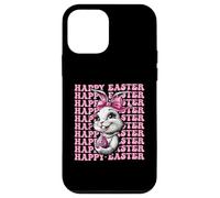 Happy Easter Bunny Rabbit Girl Coquette Bow Pink Ribbon Case for iPhone 12 mini