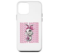 Happy Easter Bunny Rabbit Girl Coquette Bow Pink Ribbon Case for iPhone 12 mini