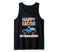 Happy Easter Bunny Truck Colorful Egg Celebration Tank Top