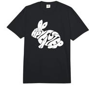 Happy Easter Bunny Typography - Word Art Spring Rabbit Comfort Colors Adult Heavyweight T-Shirt