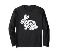 Happy Easter Bunny Typography - Word Art Spring Rabbit Long Sleeve T-Shirt