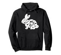 Happy Easter Bunny Typography - Word Art Spring Rabbit Pullover Hoodie