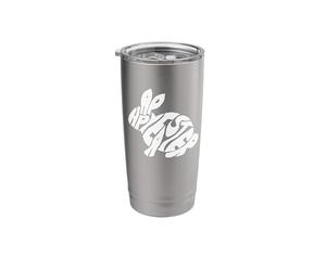 Happy Easter Bunny Typography - Word Art Spring Rabbit Stainless Steel Insulated Tumbler