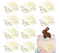 Happy Easter Cake Topper Cute Bunny Egg Cake Topper Gold Cake Decorative Party Cake Decoration for Easter Day