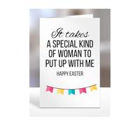 Happy Easter Card, Birthday Gifts for Wife, Girlfriend, Partner, Spouse, Funny, Valentines Gifts for Him, Her, Presents for Men, Women, A5-190_109