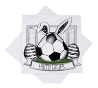 Happy Easter Card, Football Easter Egg Card for Son Daughter Grandson Granddaughter, Black and White