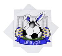 Happy Easter Card, Football Easter Egg Card for Son Daughter Grandson Granddaughter, Blue