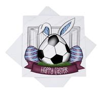 Happy Easter Card, Football Easter Egg Card for Son Daughter Grandson Granddaughter, Claret and Blue