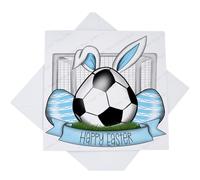 Happy Easter Card, Football Easter Egg Card for Son Daughter Grandson Granddaughter, Sky Blue