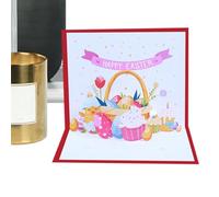 Happy Easter Cards - 3D Greeting Card Featuring Easter Eggs, Spring Celebration Souvenir, Festive Holiday Postcards for Easters Party Favors, Gift Inserts, Family, Kids, Seasonal Decorations
