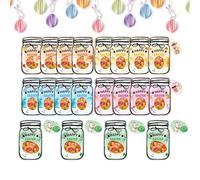 Happy Easter Cards - Spring Holiday Candy Holders, 20-Piece Fun Basket Stuffers with Jar Design, Boys Children Adults Teens, Classroom Party Activity, Spring Gathering Favors for Kids Families