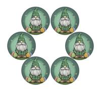 Happy Easter Cartoon Cute White Bunny Egg Daisy place mats for round tables indoor placemats easy to clean waterproof individuales para 15.4x15.4in set of 6