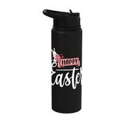 Happy Easter Cat Bunny Stainless Steel Insulated Water Bottle